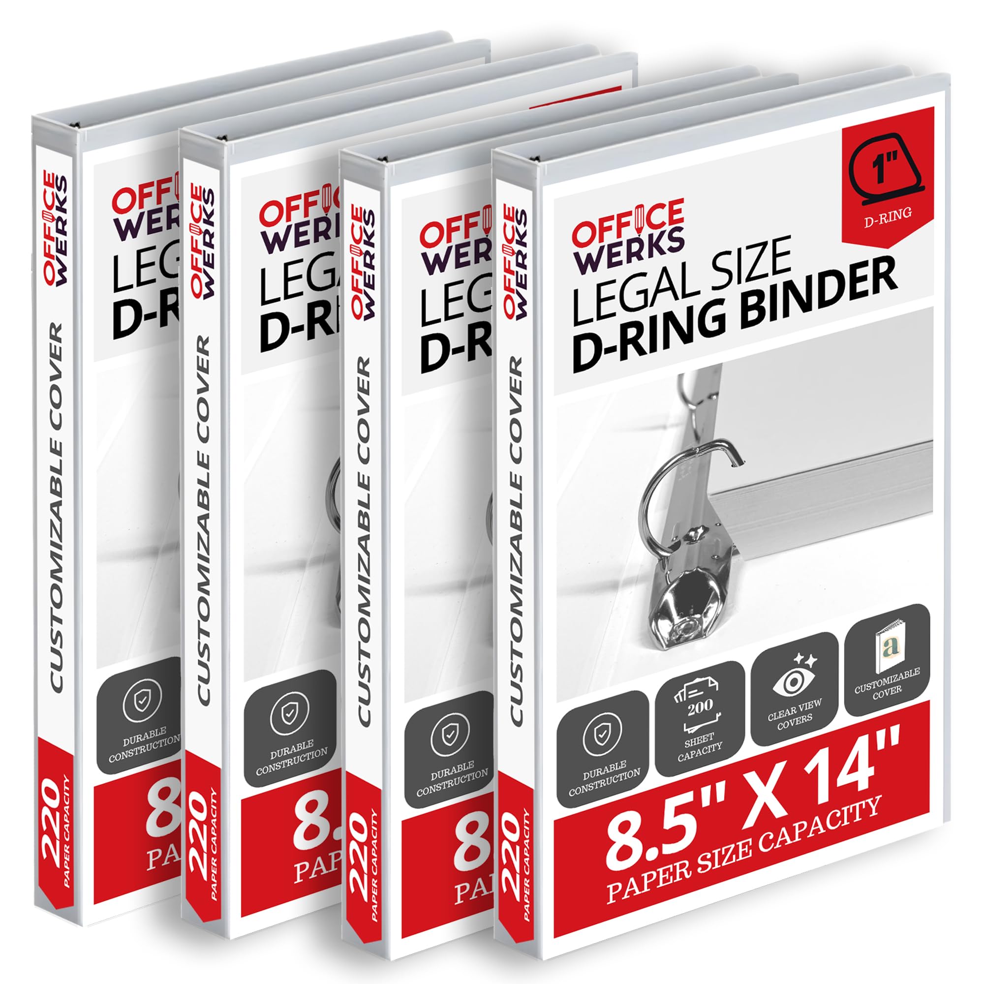 Performore - Heavy Duty 4-Pack Legal Size View Binders - 14