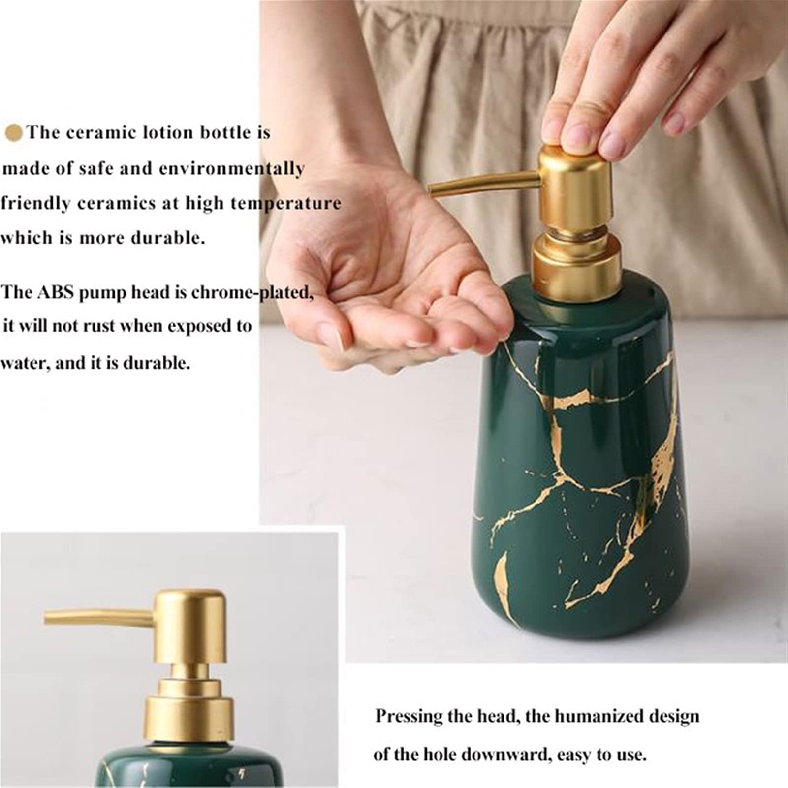 Premium Ceramic Refillable Liquid Hand Soap Dispenser Set - 6 Piece Bathroom Accessories Kit with Soap Dispenser, Toothbrush Cup, Tumbler, Soap Dish & Tray | Elegant Hotel-Style Decor for Home, Guest Bath & Spa Retreat