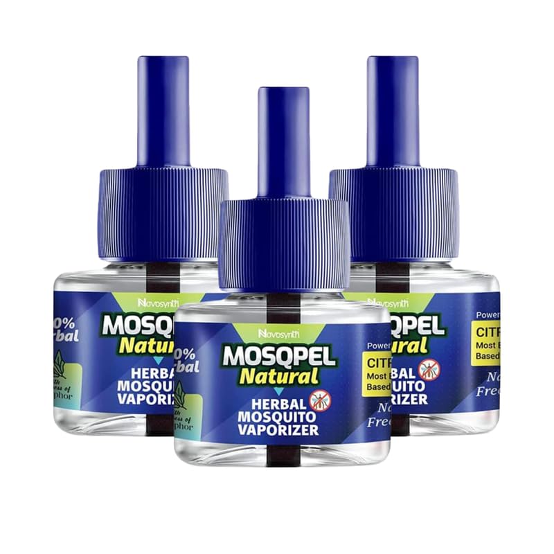 Natural Mosquito Repellent Vaporizer Refill - 3 Pack Eucalyptus & Camphor Essential Oil (45ml Each) | Chemical-Free, Non-Toxic Herbal Formula | Fits Most Electric Mosquito Repellent Machines | Organic Pest Control Solution for Home, Bedroom, Patio & Outdoor Use