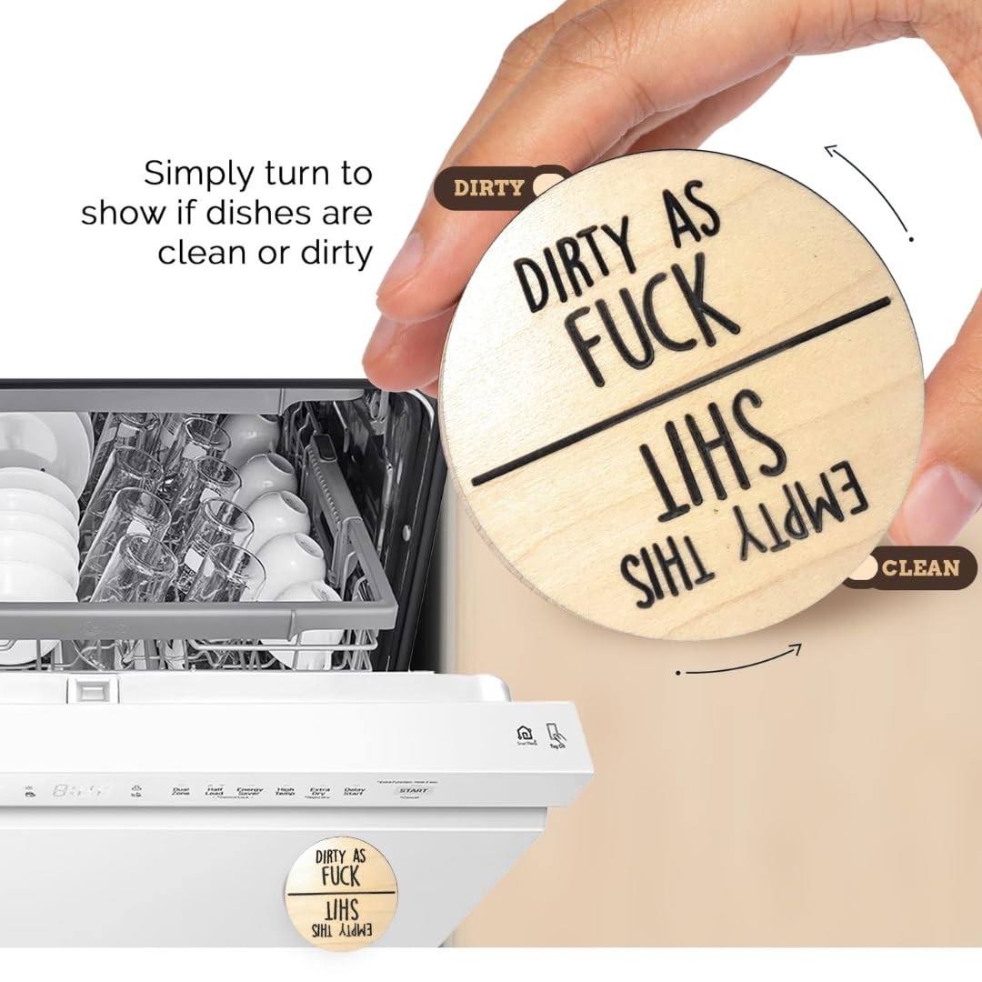 Funny Dishwasher Magnet Clean Dirty Sign - Kitchen Organization & Storage Essential - First Apartment & New Home Must Have - Farmhouse Decor - Perfect for Kitchen, Office, or Dorm Use