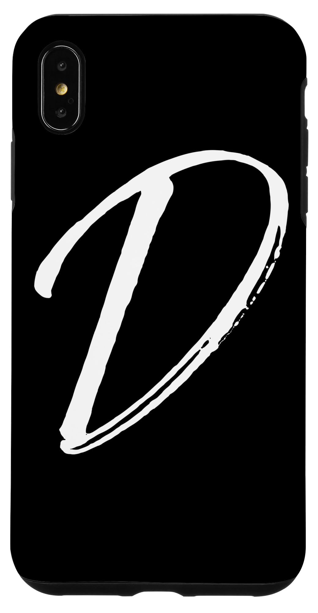iPhone XS Max Phone Case - Personalized Monogram Letter D in Elegant Black Calligraphy | Perfect Gift for Men & Women | Office, Travel, Everyday Use