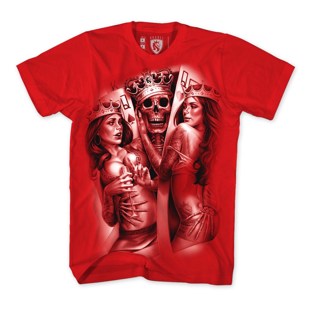 OGABEL Men's 2 of A Kind Red T-Shirt - Soft Cotton Crewneck Tee for Casual Wear, Gym & Everyday Outfits