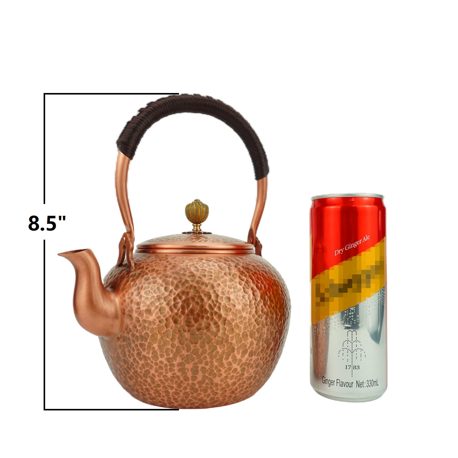 Handmade Solid Copper Tea Kettle - 1400ml Hammered Stovetop Teapot for Gas & Induction - Pure Copper Teapot with Ergonomic Handle & Spout - Perfect for Loose Leaf Tea, Herbal Infusions & Home Brewing - Ideal Gift for Tea Lovers & Kitchen Decor