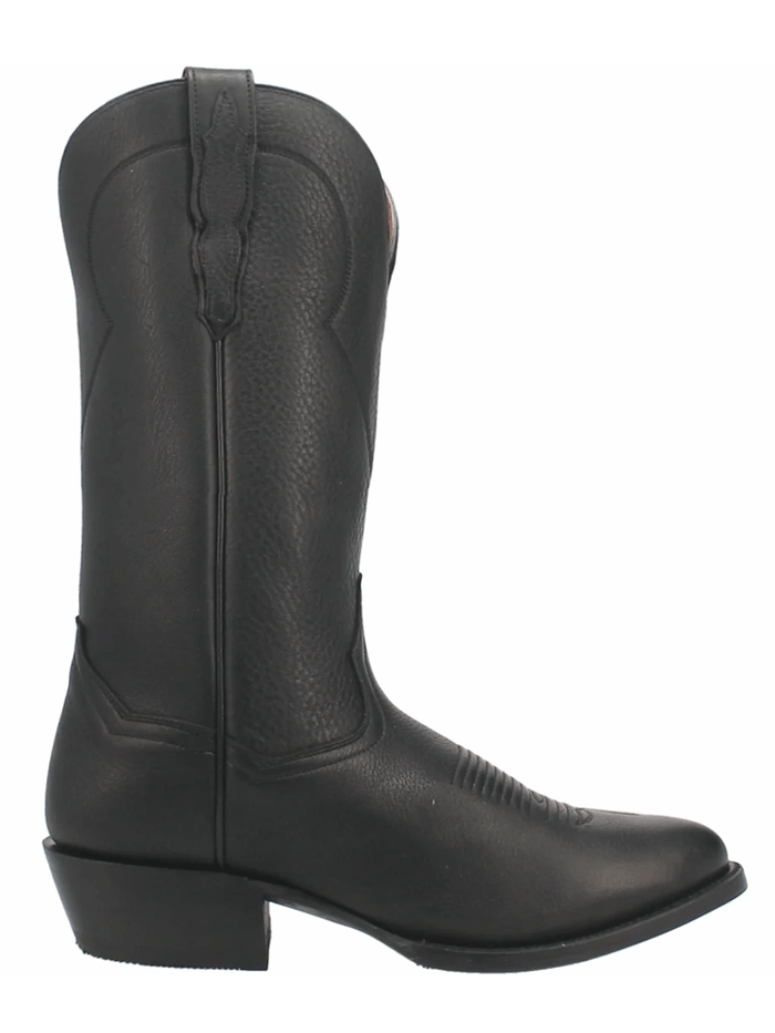 Dan Post DP2480 Men's Pike Round Toe Western Boot - Black Leather Cowboy Boots for Riding, Country Style & Casual Wear