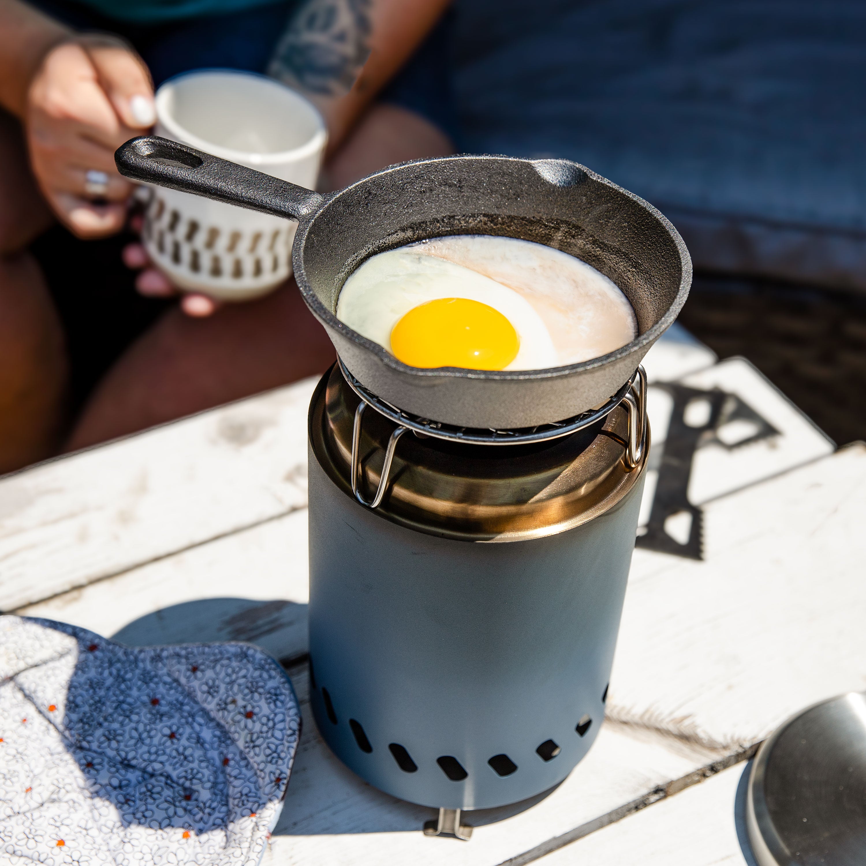 Premium Sunnydaze 3-Piece Stainless Steel Smokeless Fire Pit Accessory Set - 5.5 Inch Tools for Outdoor Camping, Backyard, Patio & Fireplace Use