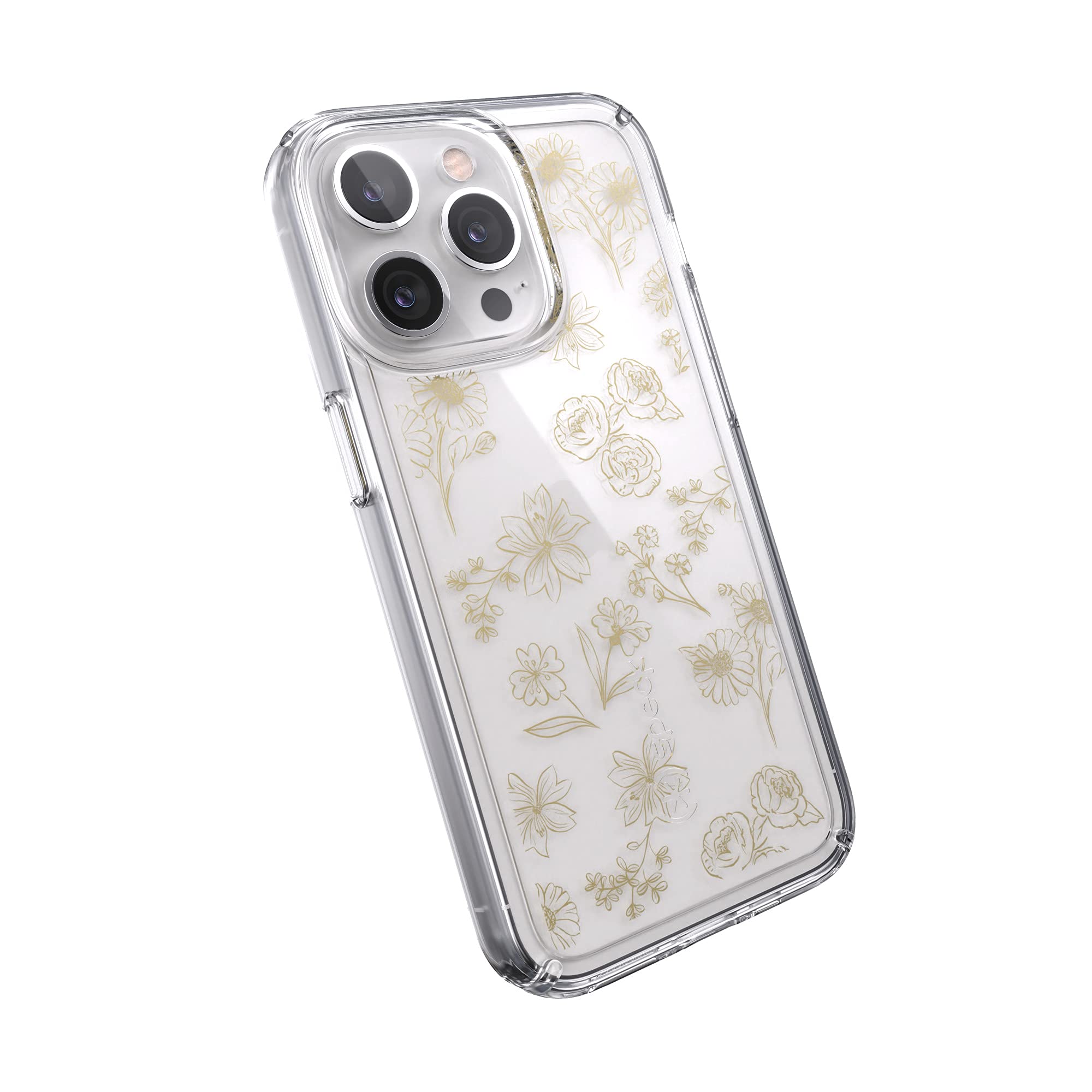 Speck MagSafe Case for iPhone 13 Pro - Shockproof Clear Phone Cover with Camera Protection | Wireless Charging Compatible | Golden Fall/Clear Design | Perfect for Everyday Use & Outdoor Activities