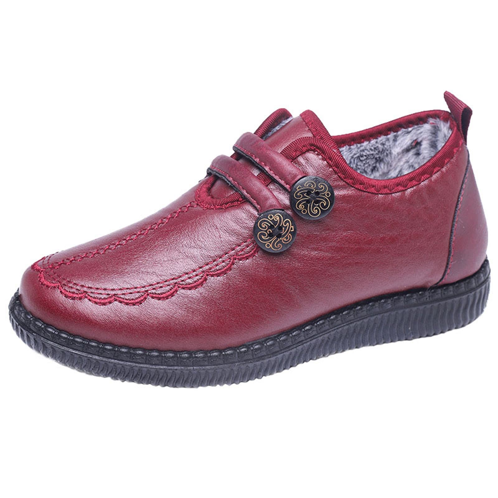 Women's Fashion Ankle Boots with Heel Buckle & Elastic Round Toe - Velvet Casual Winter Snow Boots for Ice & Snow | Perfect for Outdoor Winter Activities, Daily Commute & Stylish Outfits