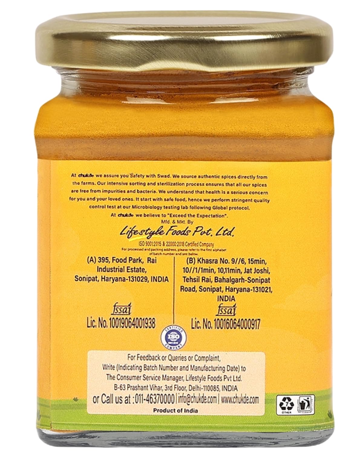 Premium Lakadong Turmeric Powder (100g) - High Curcumin Content, Organic & Pure - Glass Jar Packaging - Sourced from Meghalaya Hills - Ideal for Golden Milk, Cooking & Skincare