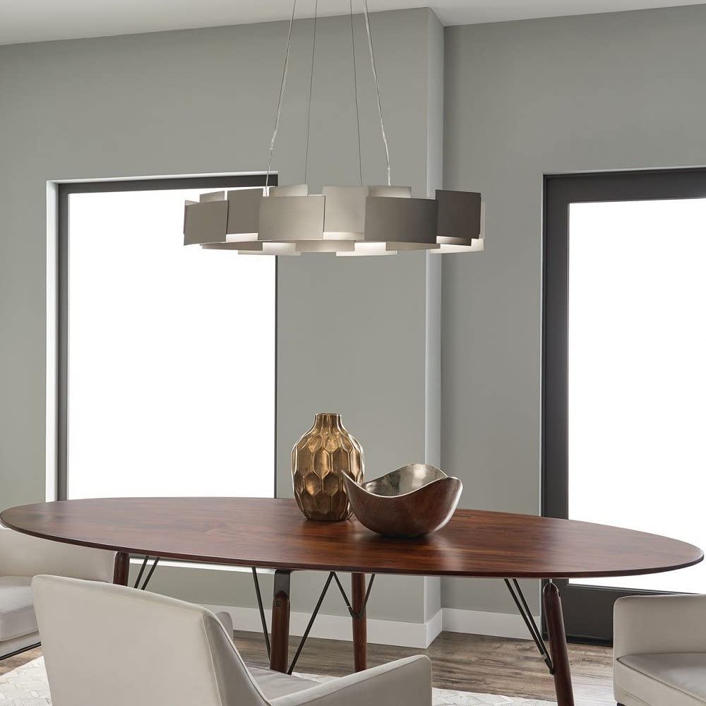 Vintage Farmhouse Mini Pendant Light with Metal Shade - Polished Nickel Finish for Kitchen Island, Dining Room or Bedroom Lighting