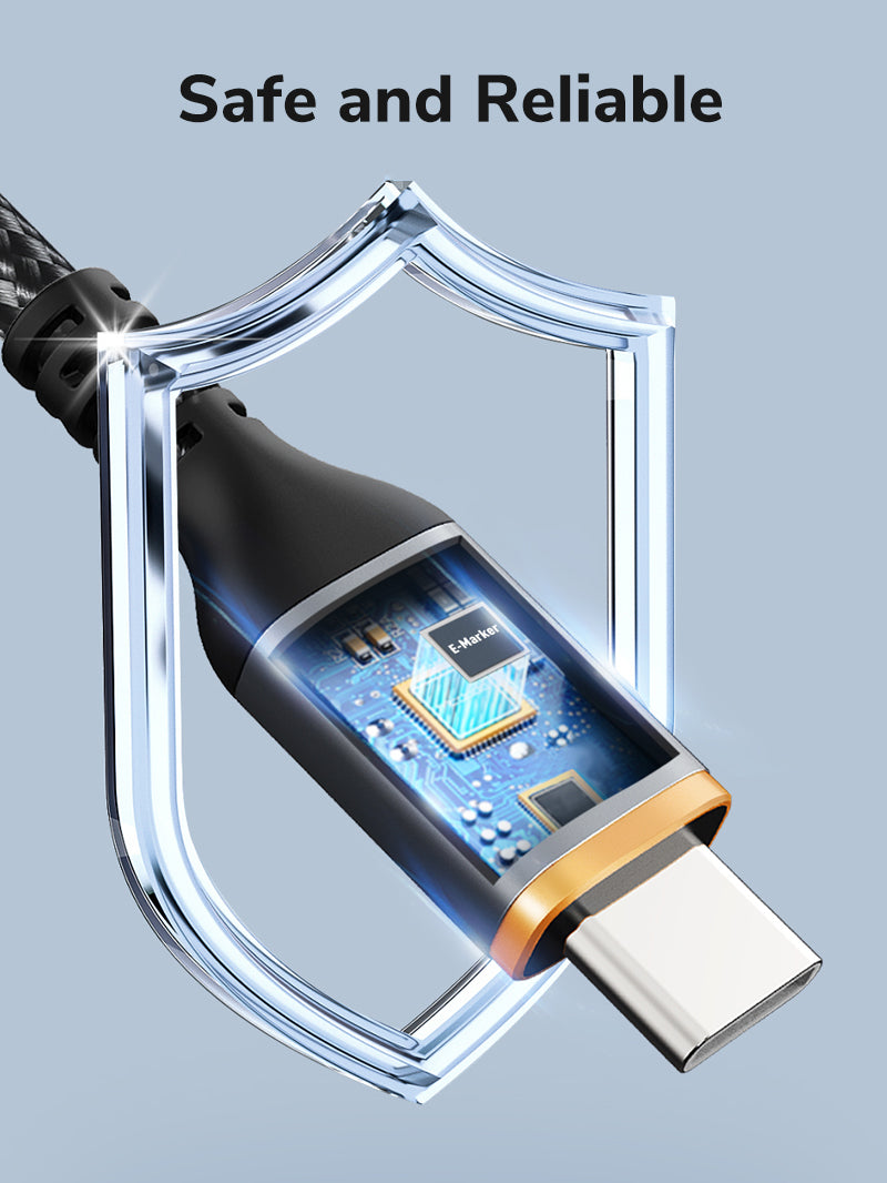100W USB C to USB C Fast Charging Cable - PD Compatible for MacBook, iPad Pro, Galaxy S23 - Perfect for Home, Office & Travel Charging