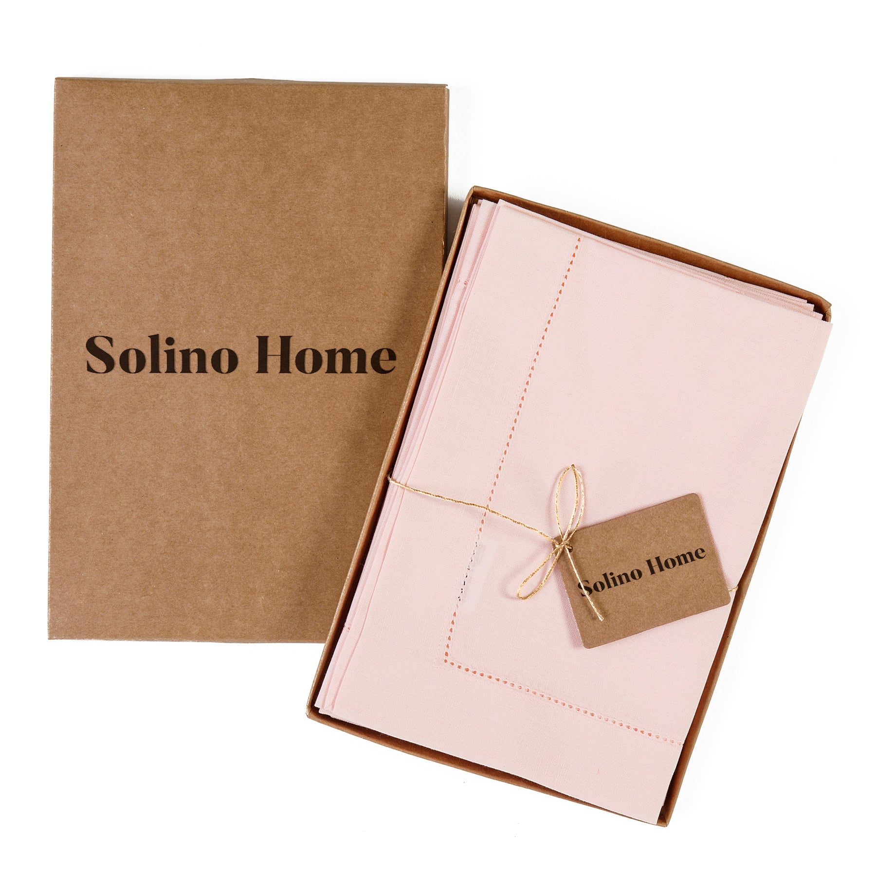 Premium Cotton Linen Hemstitch Napkins Set of 4 - Eco-Friendly Dinner Napkins for Formal Dining, Wedding, and Holiday Table Decor