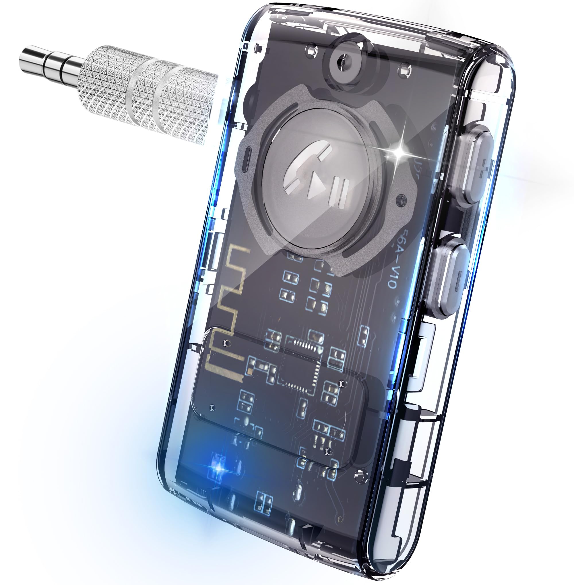 Bluetooth 5.3 Car Adapter - Wireless Audio Receiver for Car Stereo, Home Speakers & Wired Headphones | Strong Connection, 20H Battery Life, Hands-Free Calling, Noise Cancellation | Perfect for Commuting, Road Trips & Home Entertainment