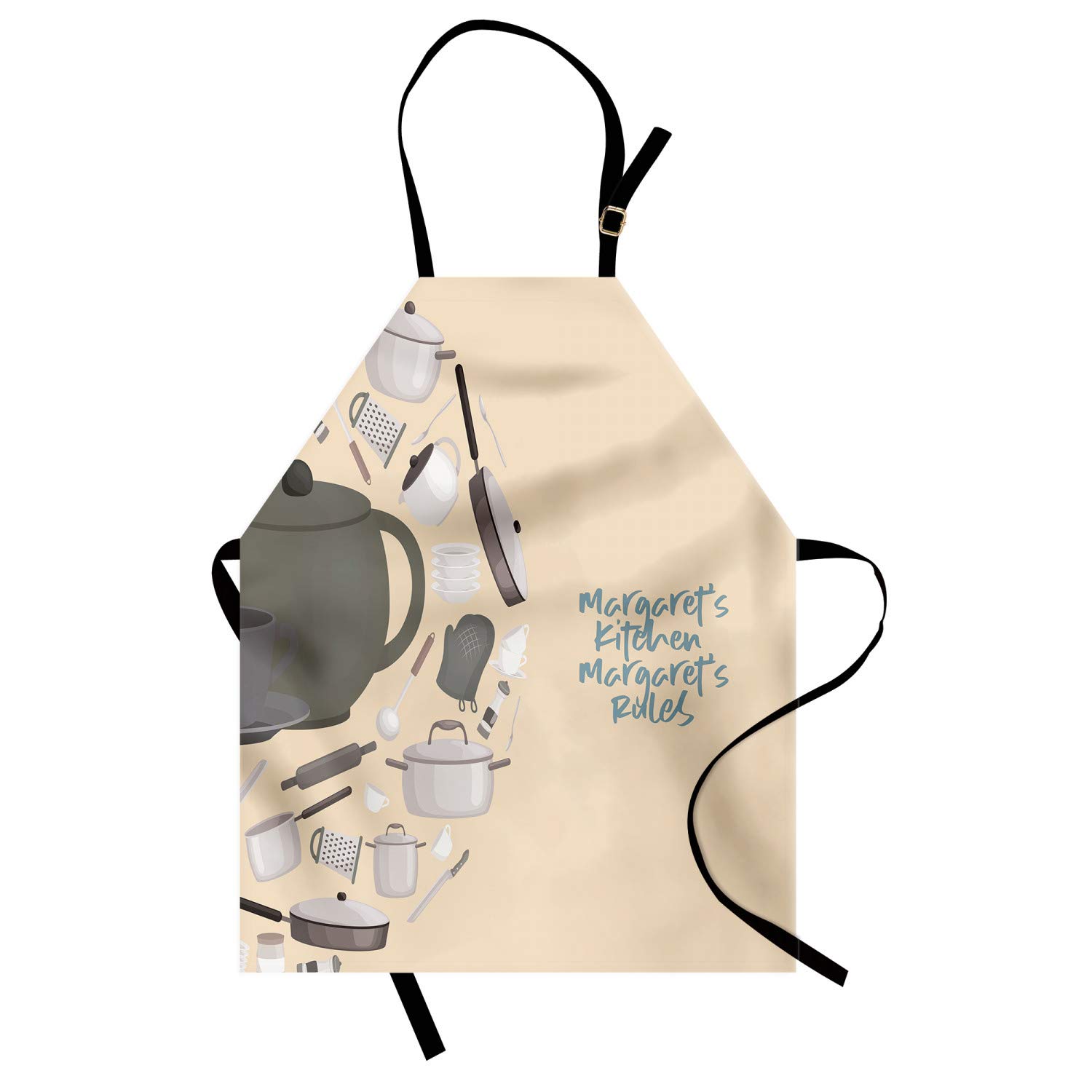 Ambesonne Personalized Chef Apron - Colorful Kitchen Cooking & Baking Apron for Adults, Adjustable Neck Bib, Unisex Design, Taupe Grey - Perfect for Home Cooking, BBQ, Baking & Culinary Gifts