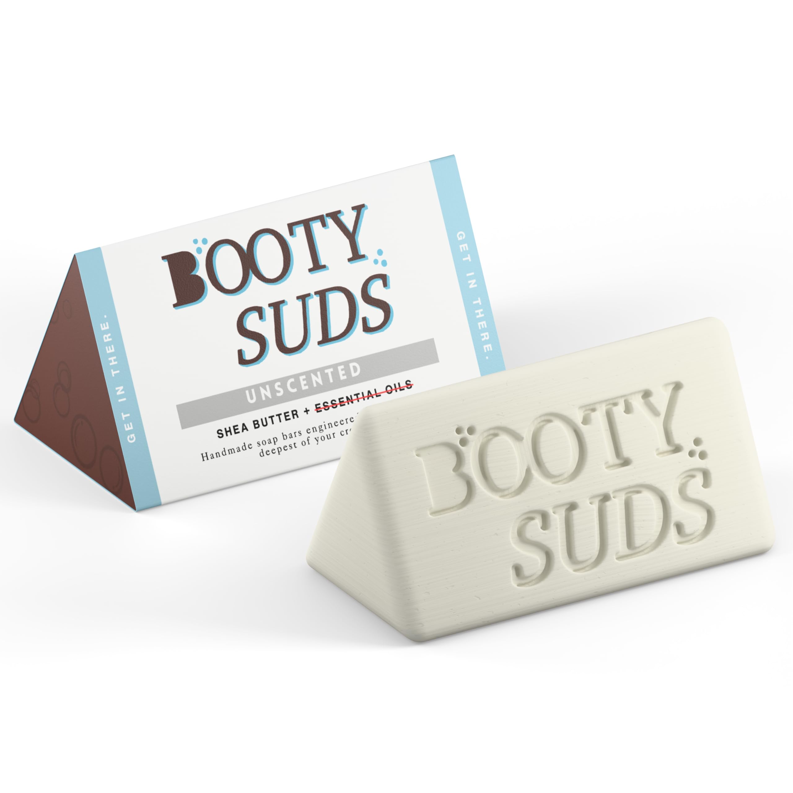 Vegan Shea Butter Soap Bar - Moisturizing, Fragrance-Free & Cruelty-Free - Triangular Prism Design - Handmade in USA - Paraben-Free, Unscented - Perfect for Sensitive Skin & Eco-Friendly Bathroom Routine
