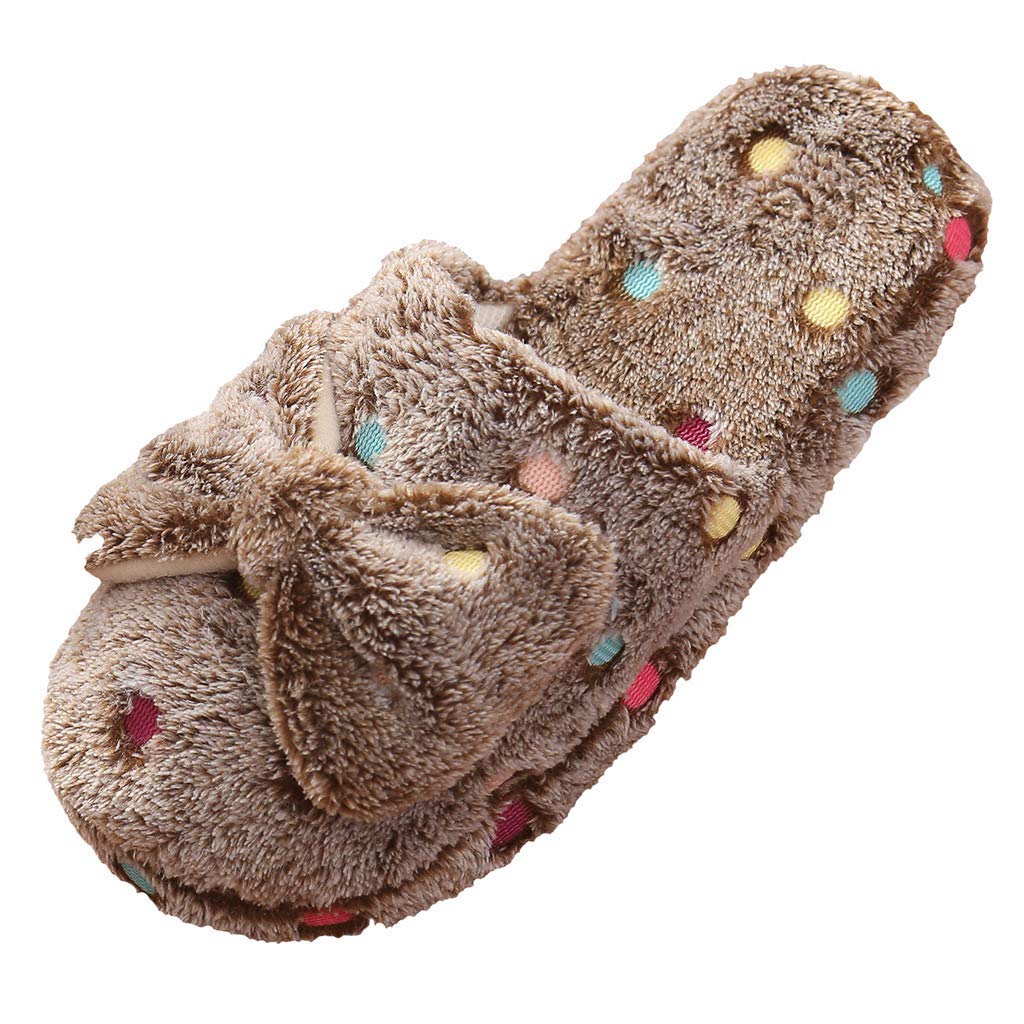 Women's Cozy Fuzzy House Slippers with Bowknot - Soft Indoor Bedroom Shoes for Winter Warmth | Perfect for Home, Lounge & Relaxation