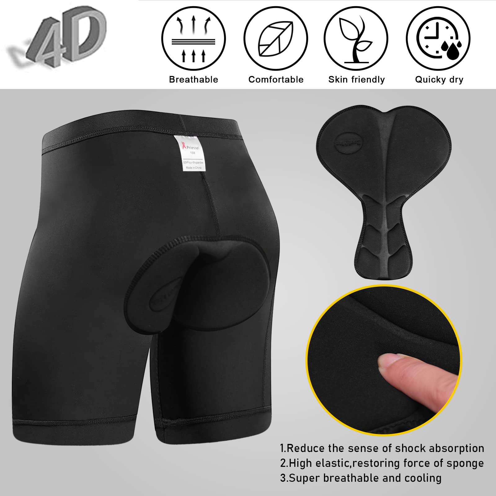 **Boys' Padded Bike Shorts for Kids & Teens - Mountain Biking Cycling Shorts with Zipper Pockets - Comfortable for Training & Outdoor Adventures**