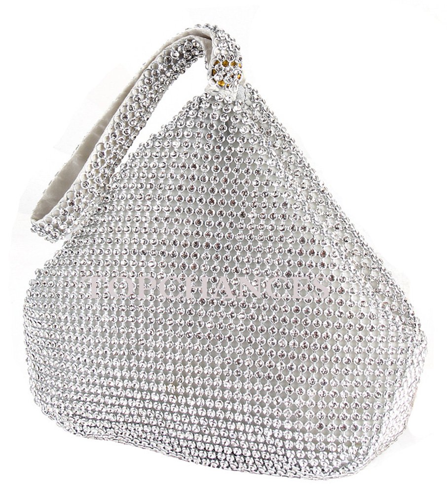 TOPCHANCES Women's Rhinestone Evening Clutch Purse - Sparkly Triangle Bling Handbag for Party, Wedding & Prom - Elegant Small Clutch Bag for Women & Girls