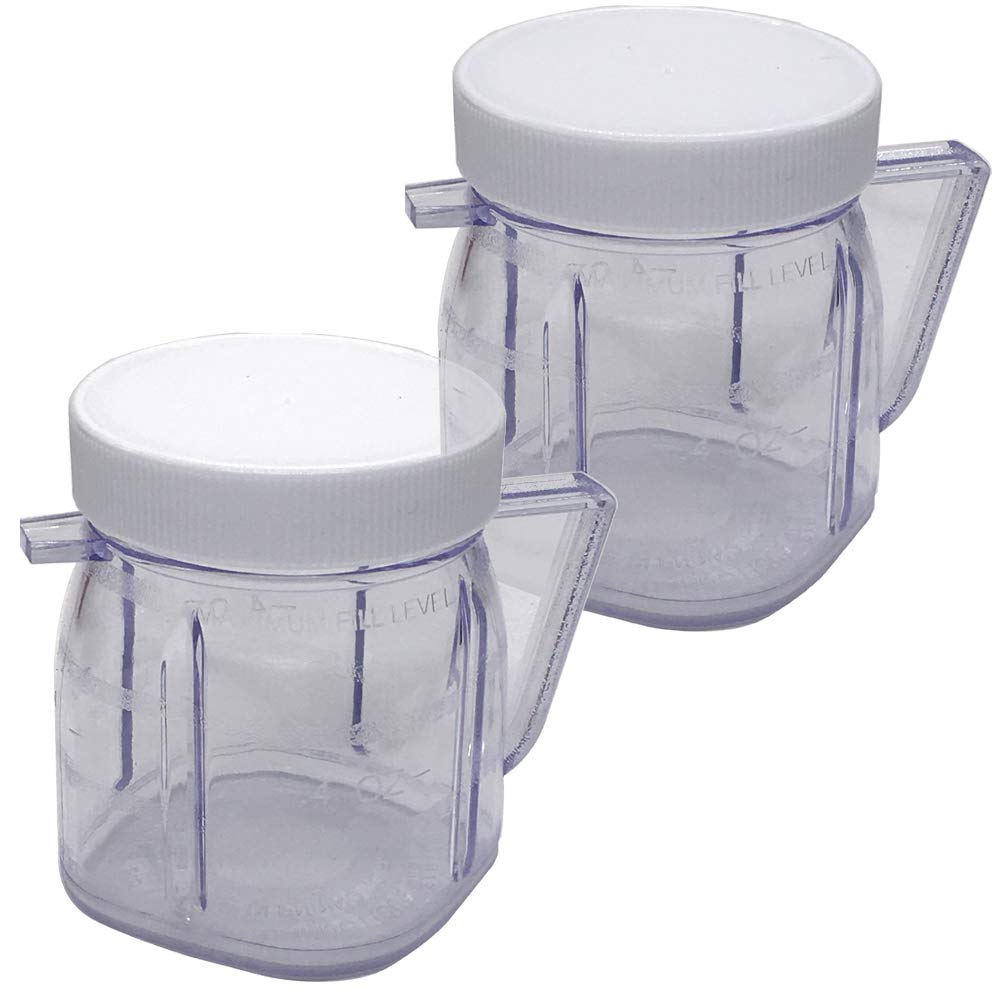 2-Cup Mini Jar for Oster Fusion, Osterizer & Kitchen Center Blenders - Perfect for Smoothies, Sauces & Small Batch Blending - Compatible with Mini Blend & Blend N Store Models (Set of 2)