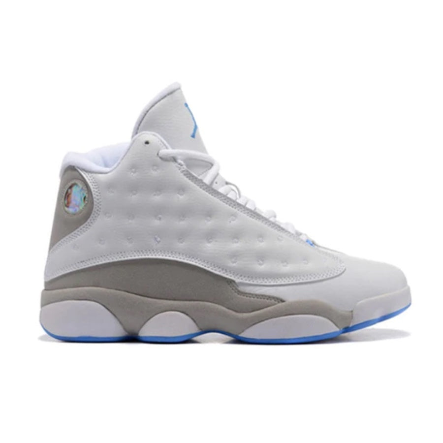 Air Jordan 13 Retro Sneakers - Neutral Grey & University Blue Colorway | Men's Basketball Shoes for Court & Street Style