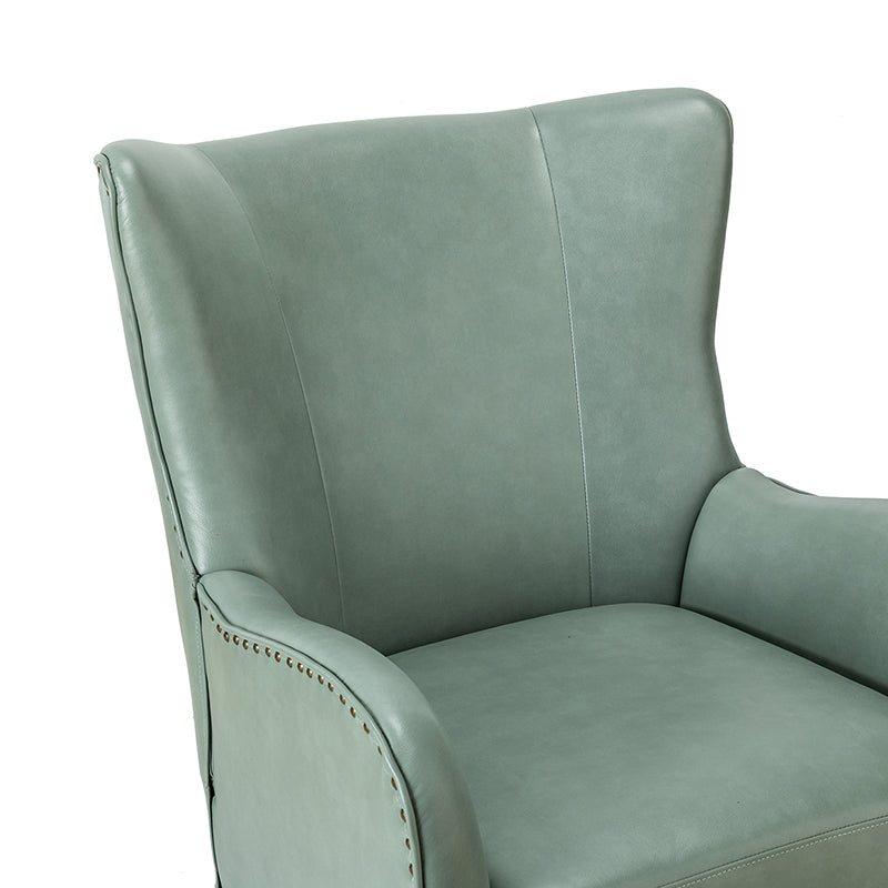Stylish Shepherd Wingback Vegan Leather Armchair - Modern PU Leather Accent Chair for Living Room, Bedroom & Office - Comfortable Mid-Century Design with Optional Types