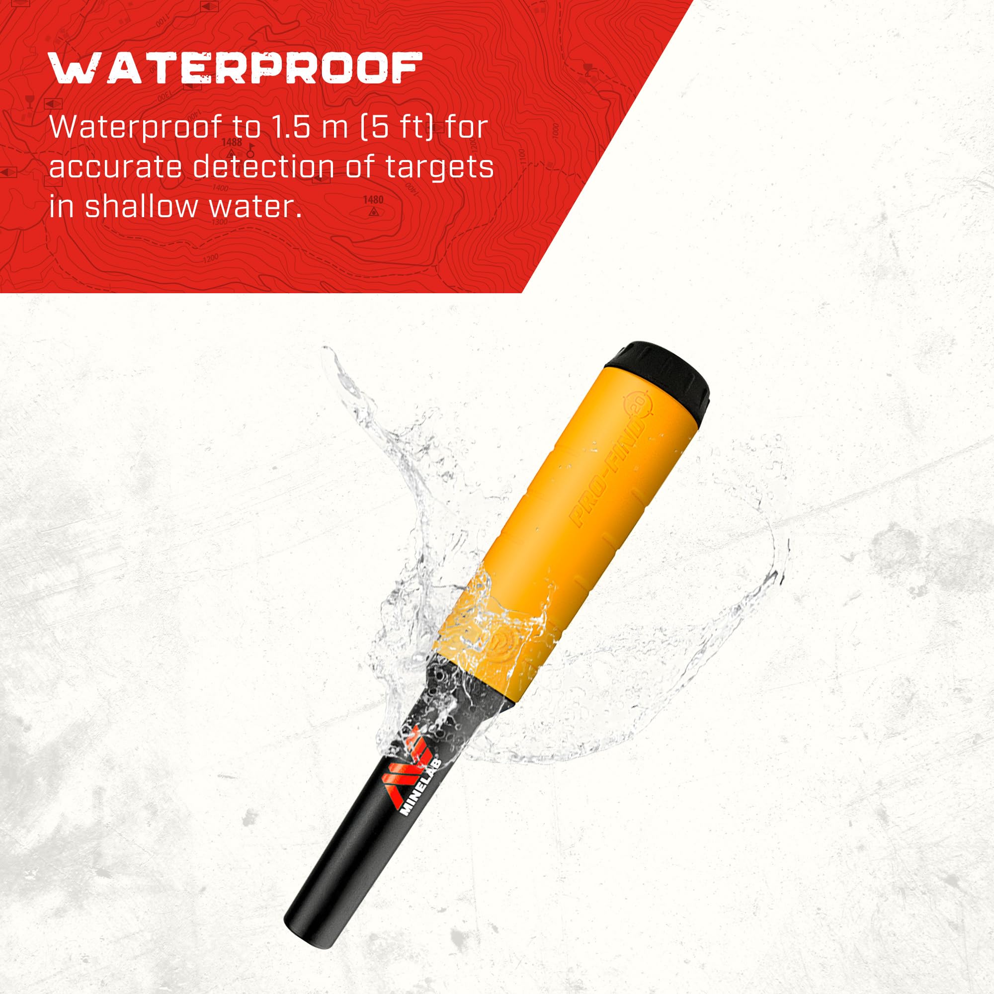 Minelab PRO-FIND 20 Waterproof Pinpointer Metal Detector for Adults - Audio & Vibration Alerts with Holster | Perfect for Treasure Hunting, Beach Metal Detecting & Outdoor Adventures