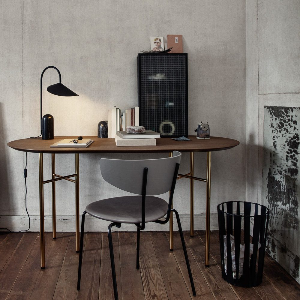 FERM Living Arum Table Lamp - Modern Black Desk Lamp for Bedroom, Living Room & Office - Stylish Nordic Design Lighting for Home Decor