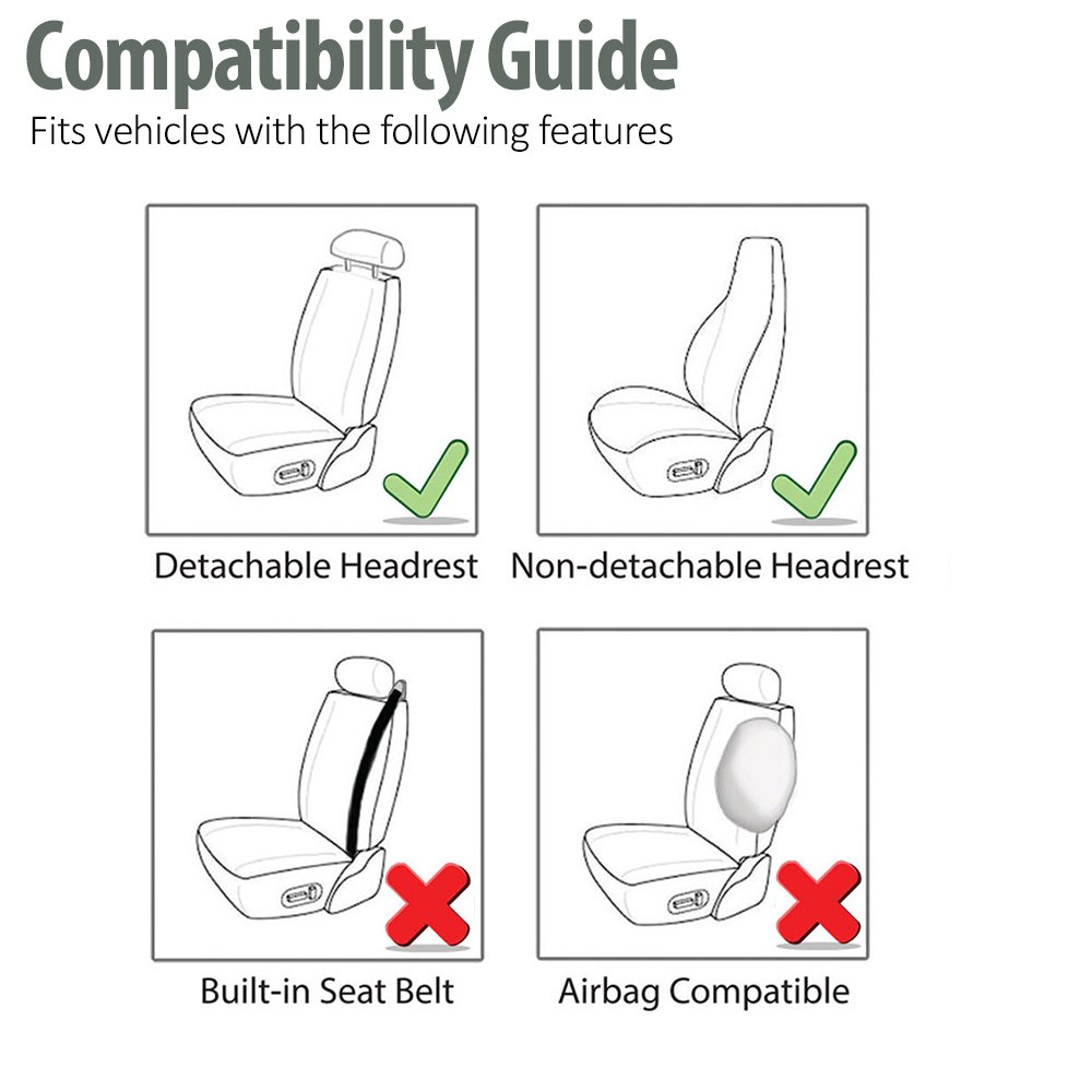 Premium Red Universal Fit Car Seat Covers - 1-Piece Classic Cloth Bucket Seat Protector for SUV, Sedan, Van | Washable & Durable Automotive Seat Covers | Perfect for Road Trips, Daily Commute & Pet Protection