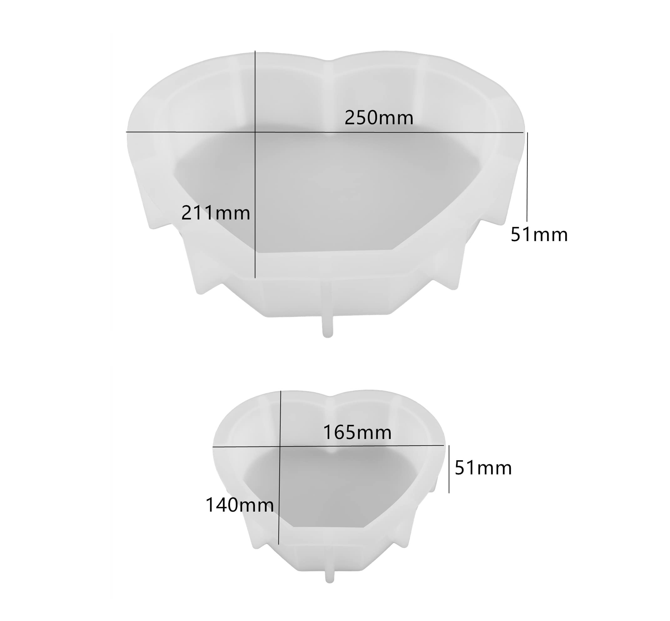 Heart Shaped Silicone Molds for Resin - 3pc Set of Deep Epoxy Heart Photo Frame & Rectangular Tray - DIY Craft Supplies for Home Decor, Valentine's Day Gifts & Table Centerpieces