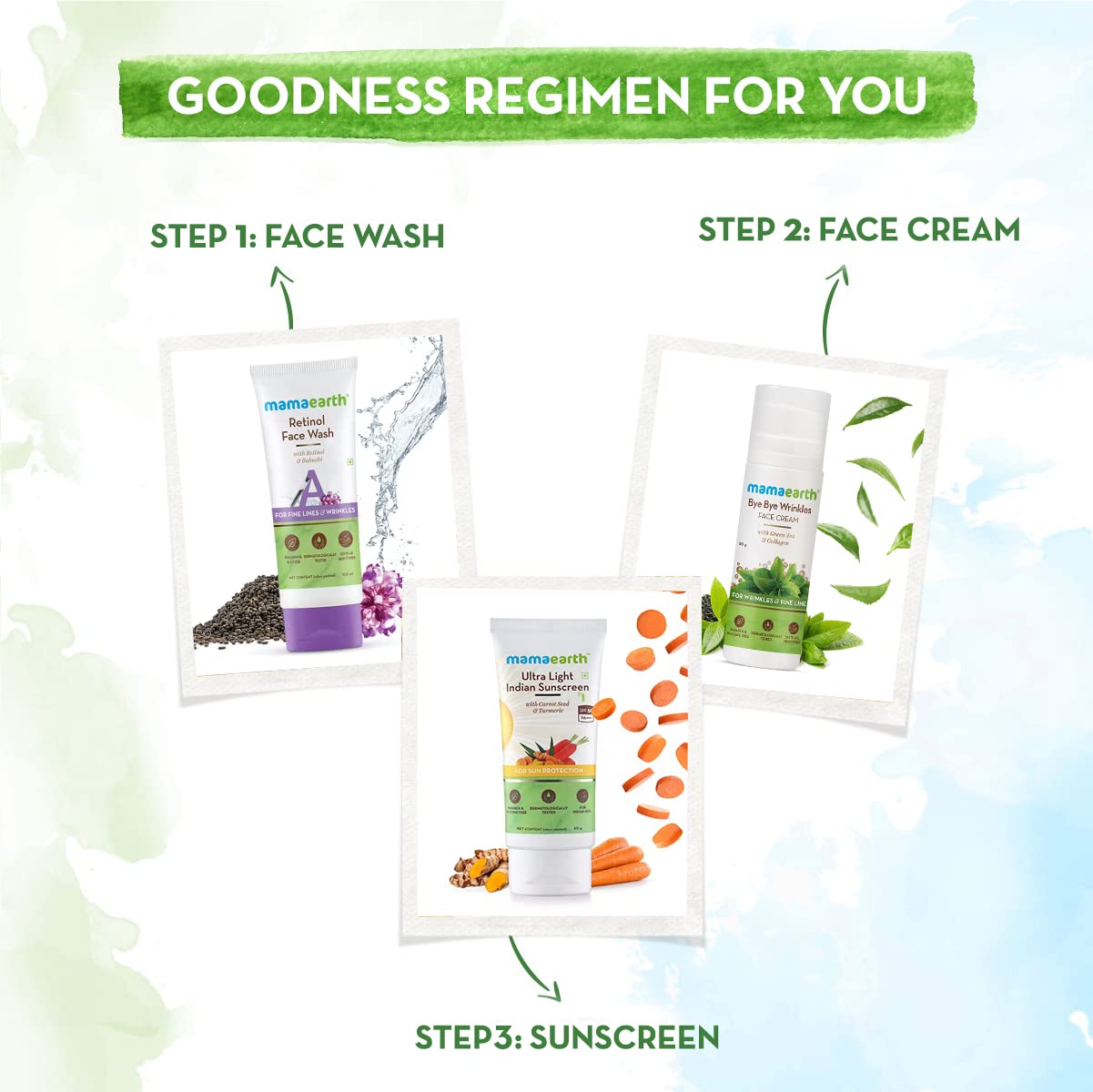 Mamaearth Bye Bye Face Cream for Women - Anti-Aging Cream with Green Tea & Collagen - Reduces Fine Lines & Wrinkles - 30g - Perfect for Daily Skincare Routine & Nighttime Moisturizing