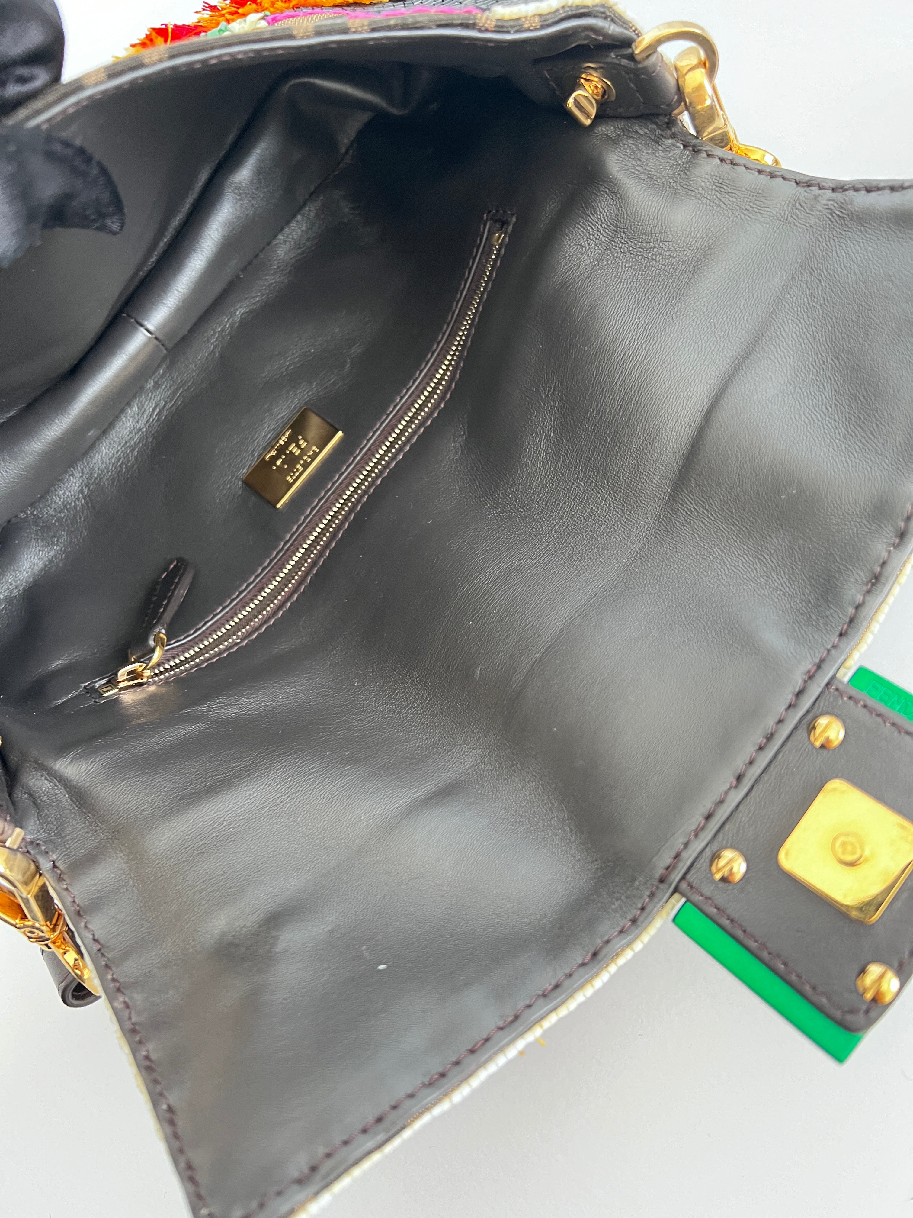Fendi New Style Garden Embroidered Baguette Bag - Luxury Designer Handbag for Women | Perfect for Parties, Weddings & Everyday Use