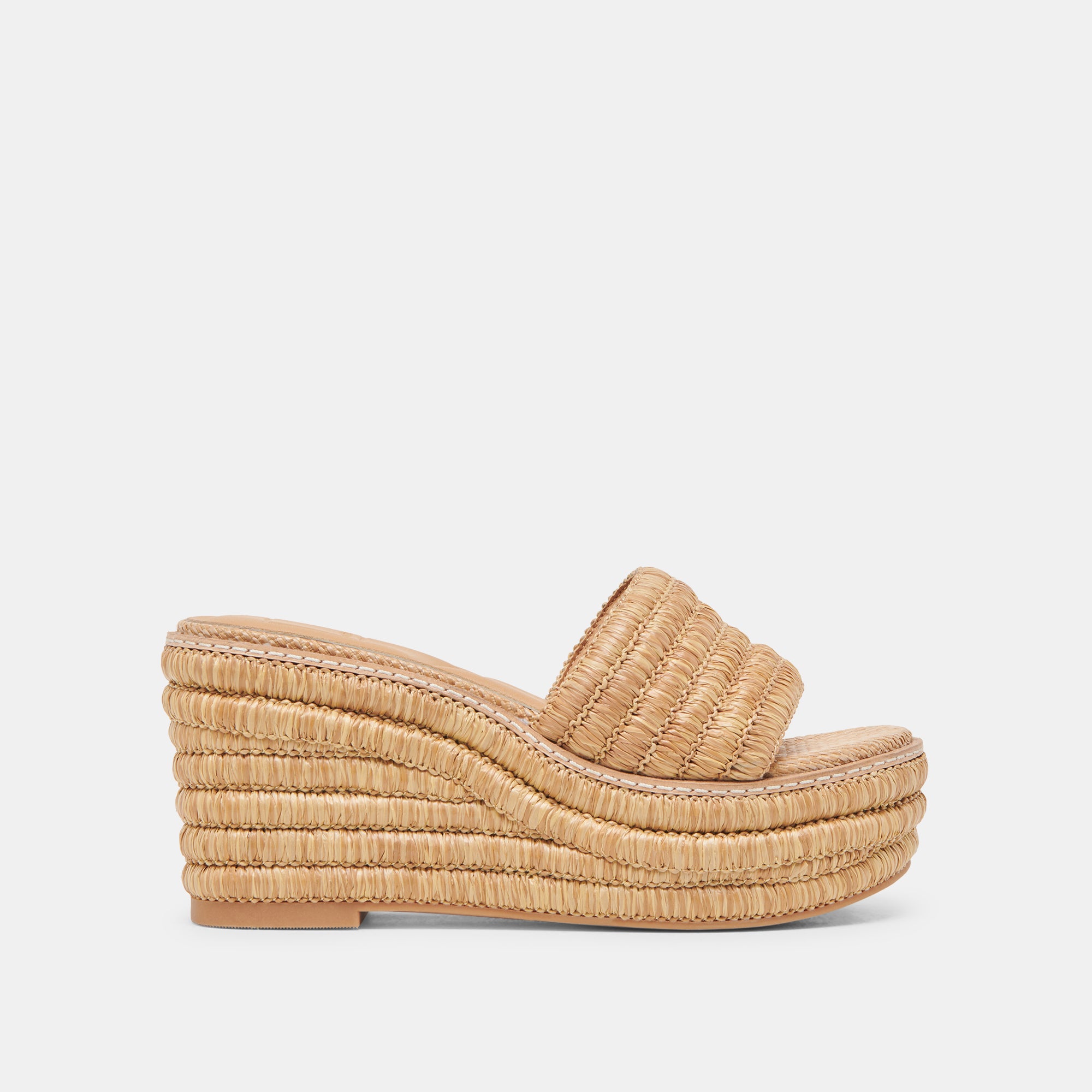 THRONE WEDGES Light Tan Natural Raffia Espadrille Sandals - Perfect for Summer Beach Vacations, Pool Parties & Casual Outings