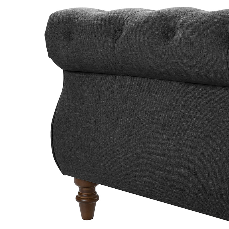 Deirdre Upholstered Sleigh Platform Bed - Queen Size with Solid Wood Frame & Luxe Fabric Headboard - Perfect for Modern Bedroom & Guest Room Decor
