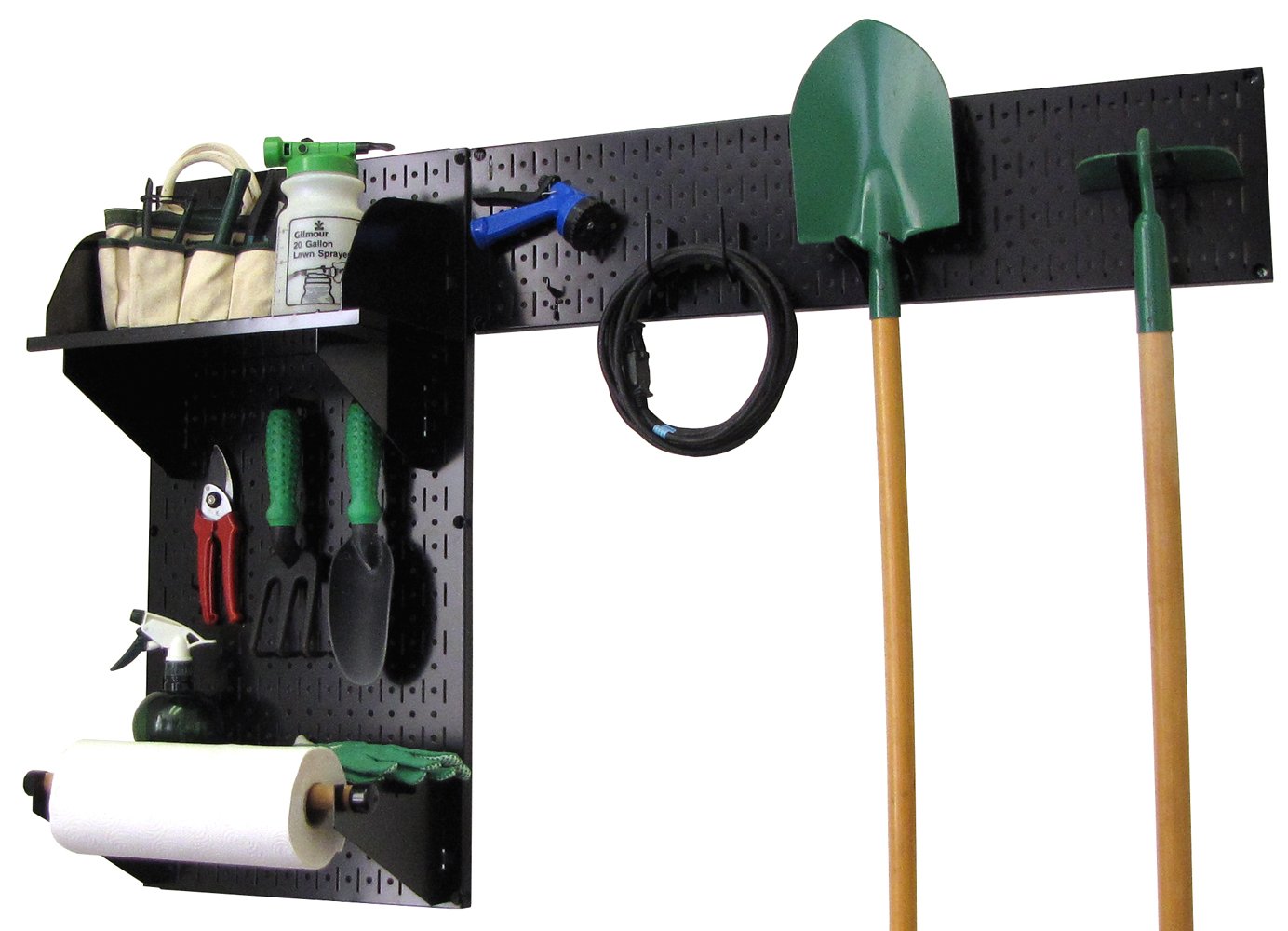 Wall Control Pegboard Garden Tool Organizer Kit - Black Pegboard with Accessories for Garage, Shed & Workshop Storage & Organization