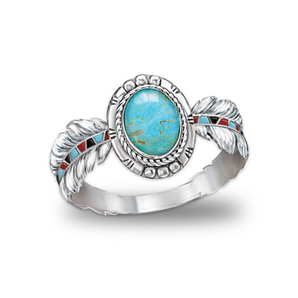 Bradford Exchange Turquoise Ring - Sedona Sky Collection | Handcrafted Jewelry for Women | Perfect for Gifts, Weddings & Special Occasions