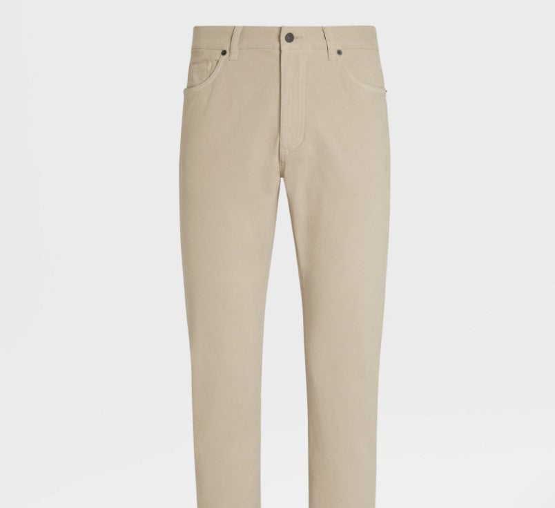 ZEGNA Men's Stretch Gabardine 5-Pocket Pants - Comfortable Slim Fit Dress Pants for Business Casual & Office Wear