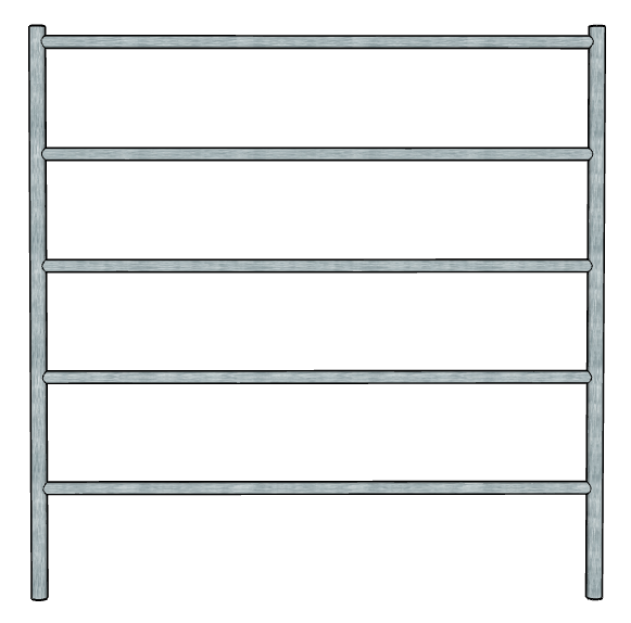 5 Ft x 5 Ft Galvanized Livestock Fence Panel - Heavy Duty Steel Horse & Farm Animal Enclosure for Pastures, Barns & Ranch Security