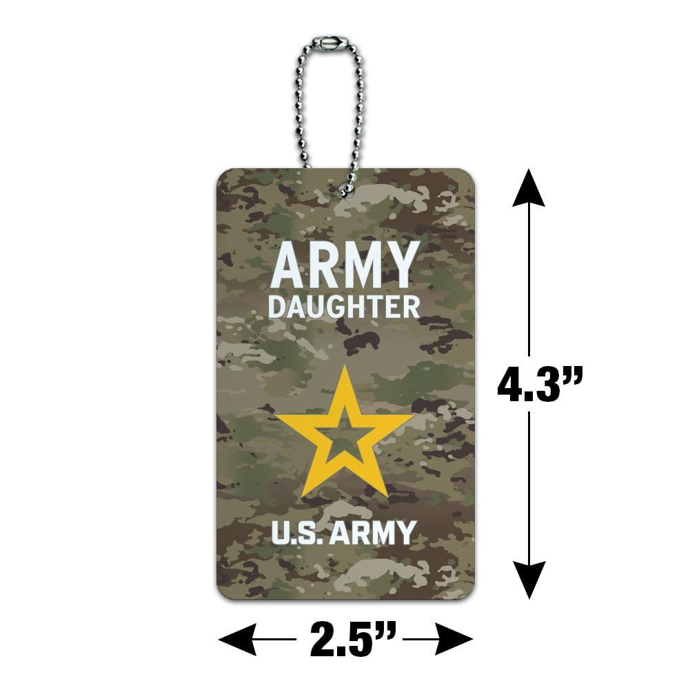 U.S. Army Daughter Luggage Tag - Personalized Military ID Card for Suitcases & Carry-On Bags - Perfect for Travel, Deployment & Military Family Gifts