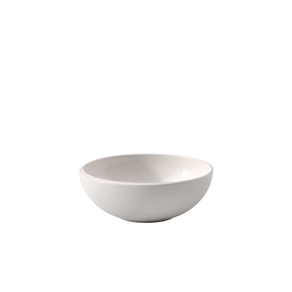 Villeroy & Boch NewMoon Small Serving Bowl 33.75 oz - Premium White Porcelain Dishwasher Safe Bowl for Salads, Desserts & Entertaining - Elegant Tableware for Dinner Parties, Holidays & Everyday Use