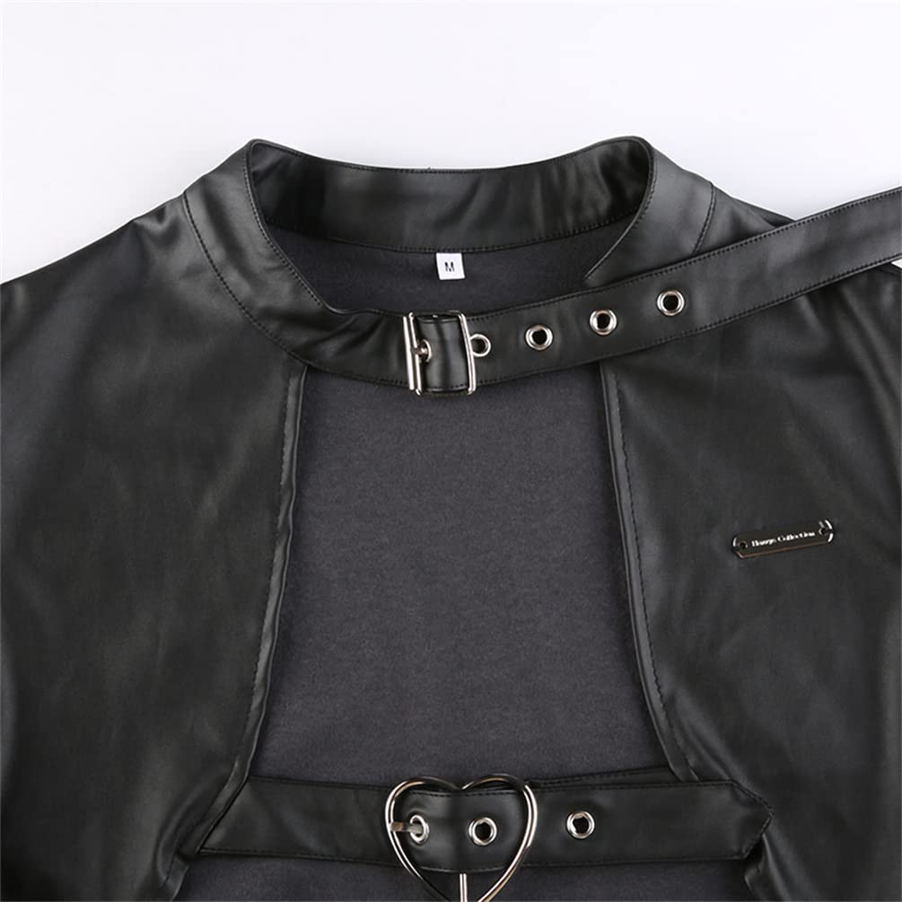 Goth Fashion Crop Top Jacket for Women & Teens - Punk Rock Aesthetic Jacket for Concerts, Parties & Alternative Style Outfits