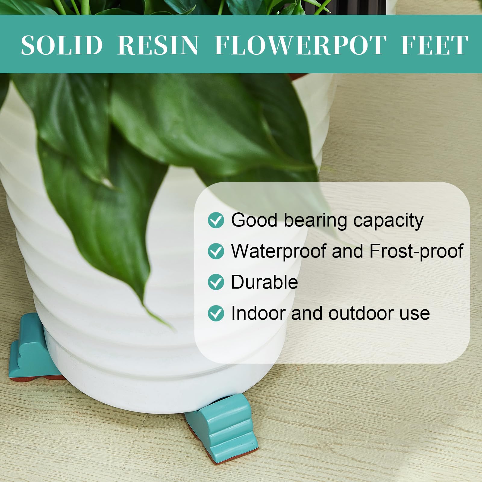 Kigeli 6-Piece Pot Feet - Handmade Frost-Proof Flower Pot Risers & Elevators (3