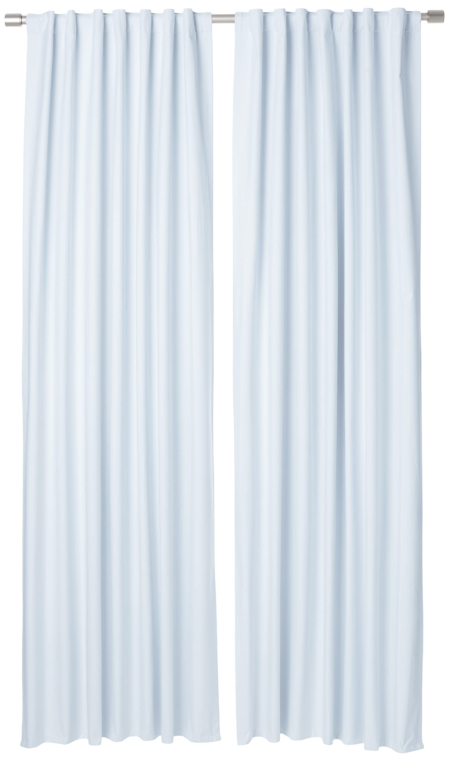 Amazon Basics Room Darkening Blackout Curtains - 2 Pack Light Blue 52x96 Inch - Thermal Insulated Window Drapes with Back Tab Loops for Bedroom, Living Room & Home Theater
