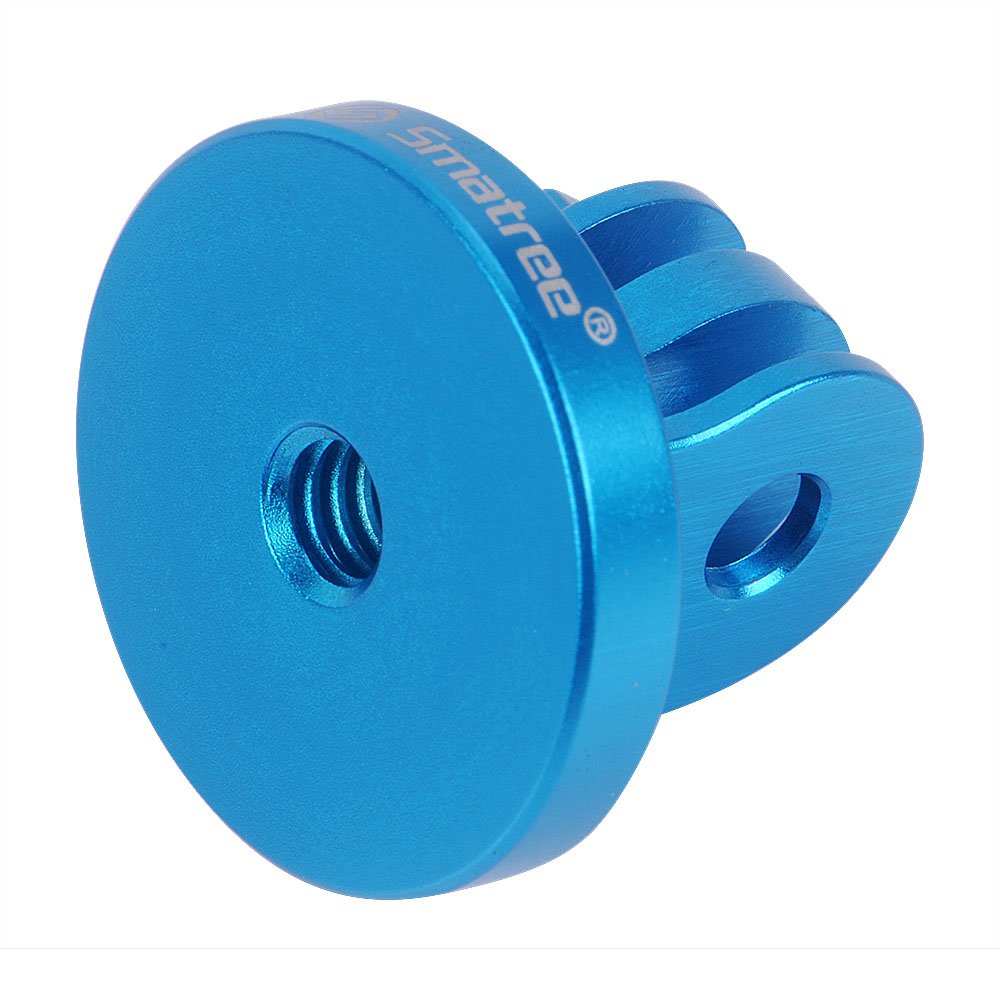 Smatree Aluminum Tripod Mount Adapter for GoPro Hero 13/12/11/10/9/8/7/6/5/4/3+/3/2/1 & DJI Osmo Action 5 Pro/4/3 - Durable Camera Accessory for Vlogging, Travel & Outdoor Adventures (Blue)