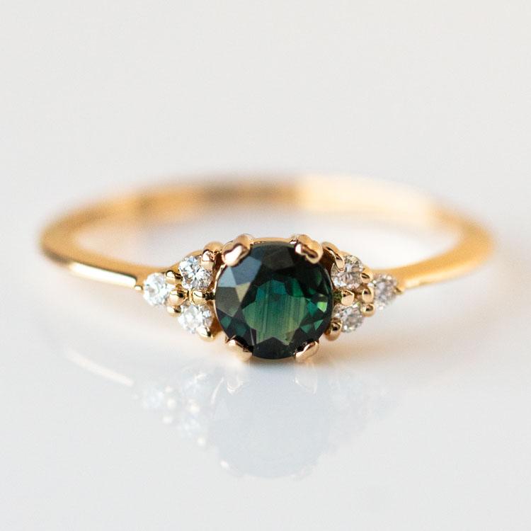 Elegant Lune Ring with Genuine Sapphire - Perfect for Engagement, Wedding & Anniversary Gifts | Dainty Moonstone Jewelry for Women