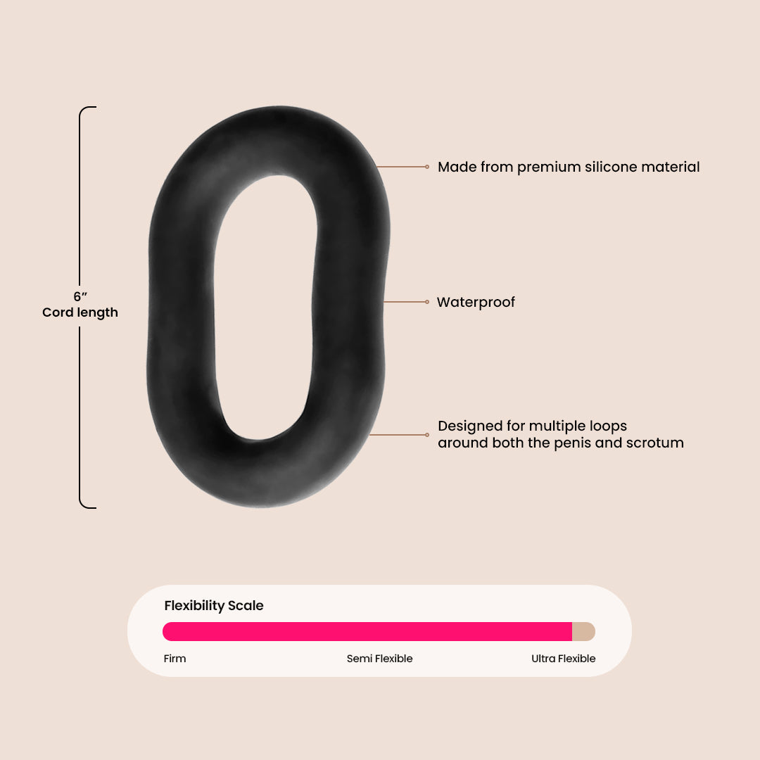 XPLAY® 6.0 Ultra Wrap Ring - Adjustable Silicone Cock Ring for Men | Customizable Penis Ring for Enhanced Pleasure & Performance | Perfect for Couples Play & Solo Use