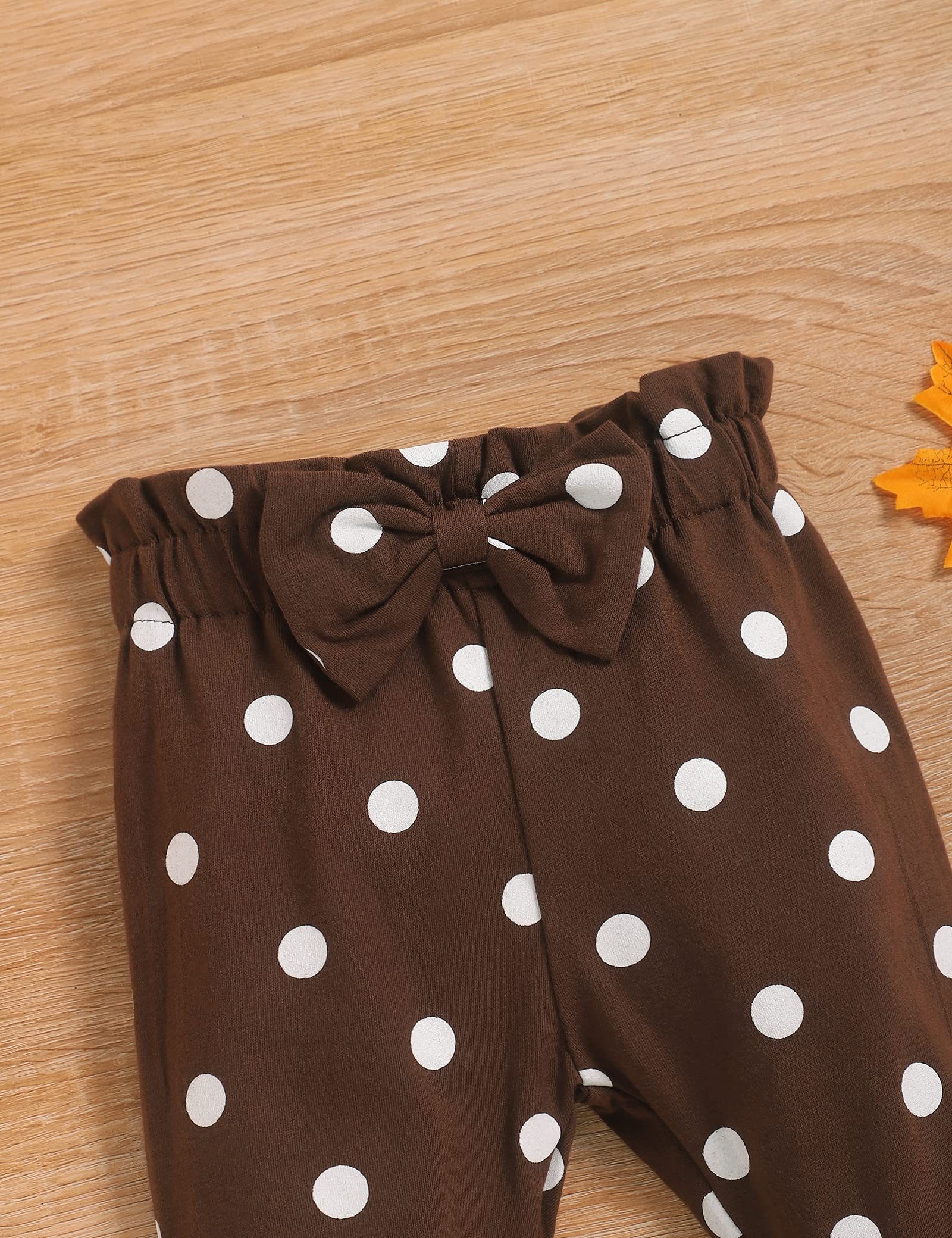 My First Thanksgiving Outfit Set for Baby Girls - Romper, Polka Dot Pants & Headband | Adorable Holiday Outfit for Family Gatherings & Photo Shoots