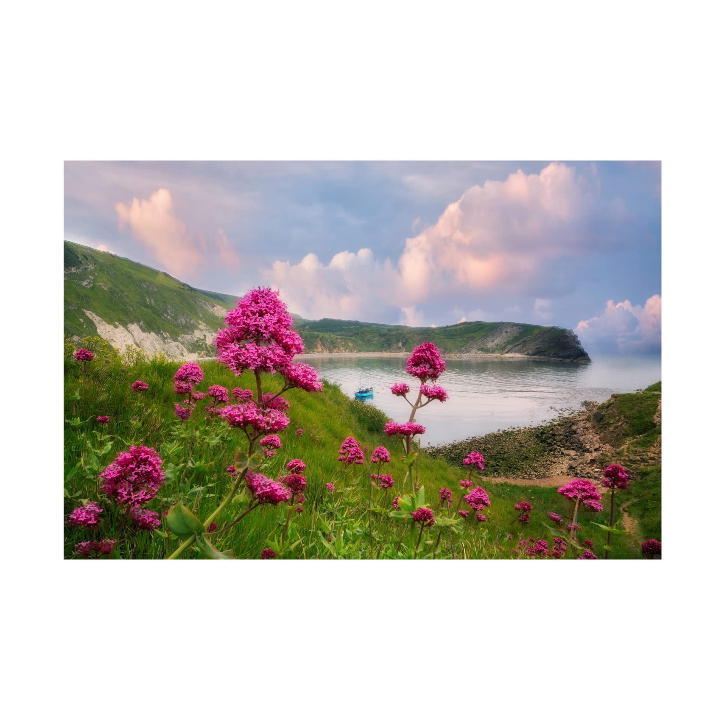 Dennis Frates 'Lulworth Cove' Canvas Wall Art Print - Coastal Landscape Painting for Living Room, Bedroom & Office Decor