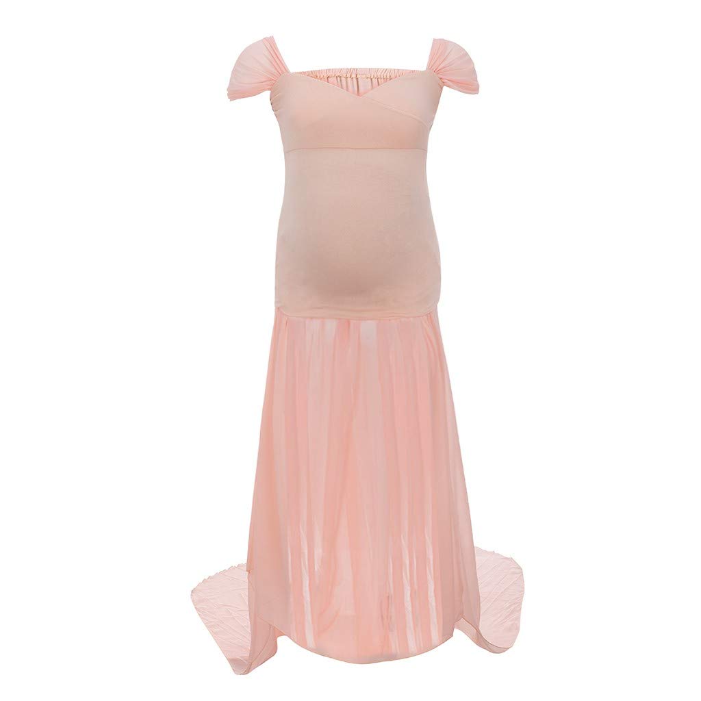 Maternity Sleeveless Dress for Pregnant Women - Solid Color Shoulder Straps Photo Shoot Maternity Gown | Perfect for Maternity Photoshoots, Baby Showers & Pregnancy Announcements