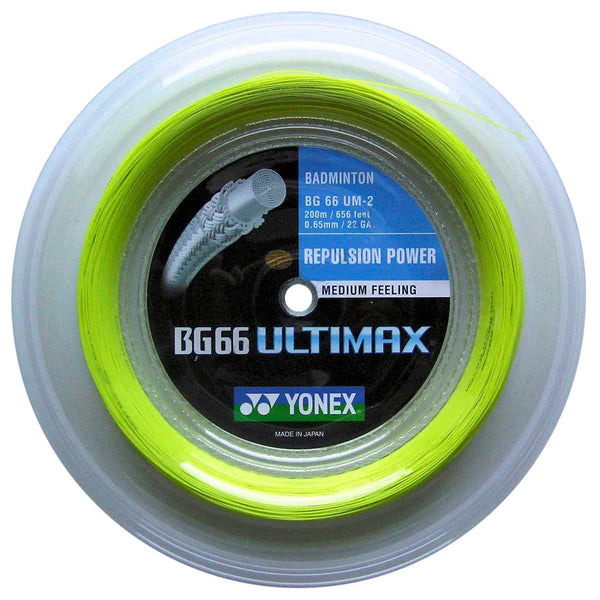 Yonex BG 66 Ultimax Badminton String Reel 200m - High Performance Synthetic Gut for Tournament Play - Perfect for Professional & Recreational Players