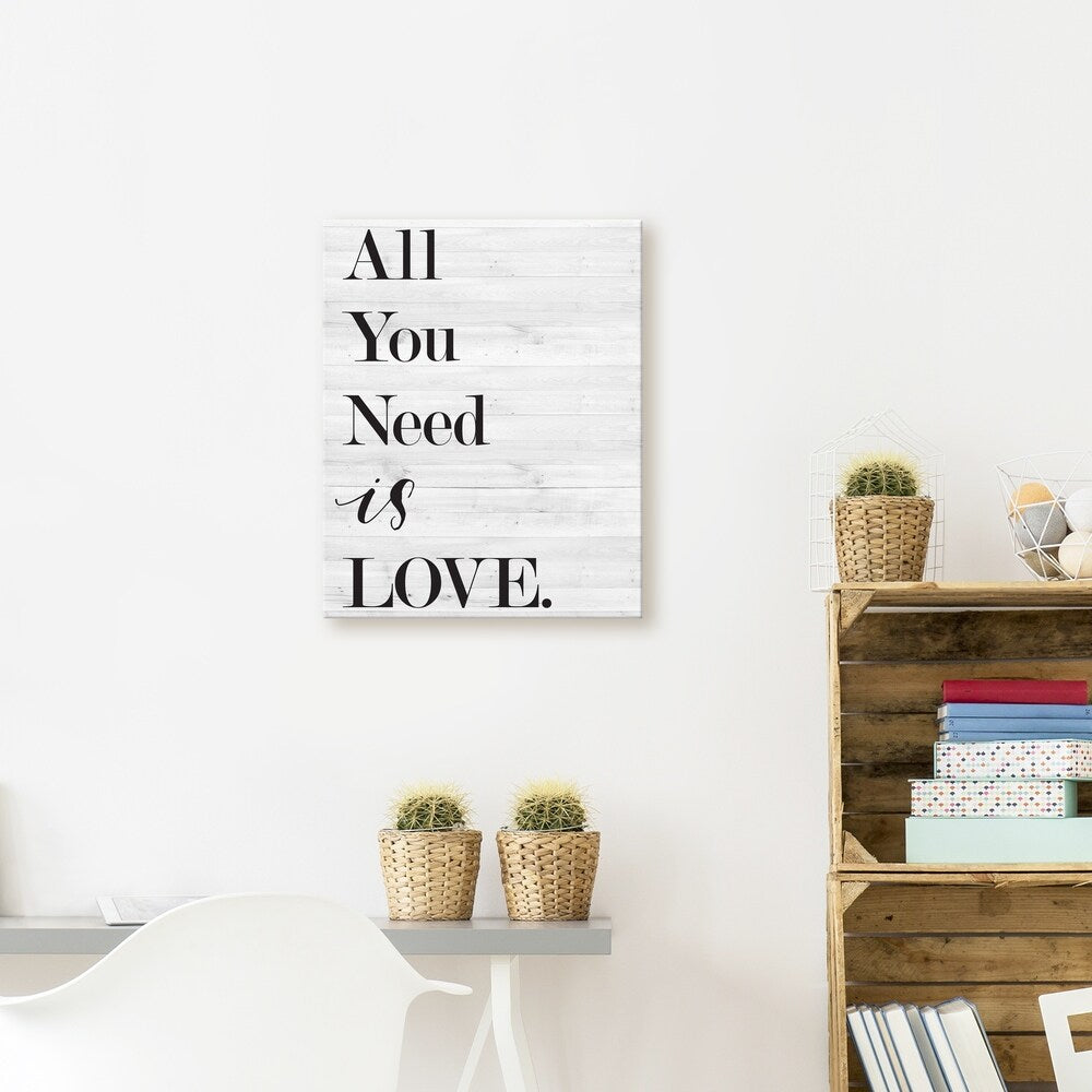 All You Need Is Love Printed Canvas Wall Art - 16x20 Inches - Ready to Hang - Perfect for Living Room, Bedroom & Office Decor