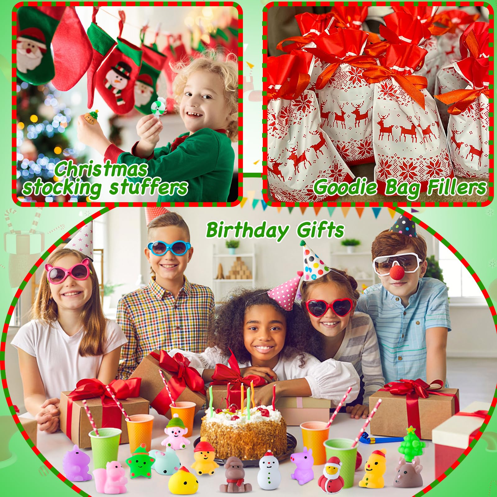 36PCS Christmas Squishy Toys for Kids - Stress Relief & Party Favors for Stocking Stuffers